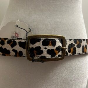 Leather & Calf Hair Belt Size 34